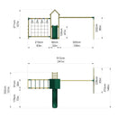 Rebo Climbing Frame with Single Swing and Slide plus Ninja Monkey Bars - Arvon