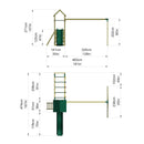 Rebo Climbing Frame with Single Swing and Slide plus Ninja Monkey Bars - Arvon