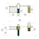 Rebo Climbing Frame with Double Swing and Slide plus Climbing Wall and Ninja Monkey Bars - Dolomite
