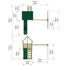 Rebo Modular Wooden Climbing Frame Adventure Playset - Swing Charnwood