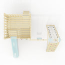 PolarPlay Kids Scandinavian Style Climbing Platform with Single Swing and Climbing Wall - Fai