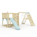 PolarPlay Kids Scandinavian Style Climbing Platform with Single Swing and Climbing Wall - Fai