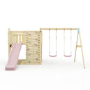 PolarPlay Kids Scandinavian Style Climbing Platform with Double Swing - Fai