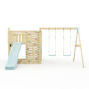 PolarPlay Kids Scandinavian Style Climbing Platform with Double Swing - Fai