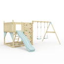 PolarPlay Kids Scandinavian Style Climbing Platform with Double Swing - Fai