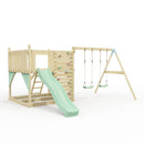 PolarPlay Kids Scandinavian Style Climbing Platform with Double Swing - Fai