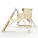 PolarPlay Climbing Platform and Playhouse with Double Swing, Climbing Wall and Slide - Aksel