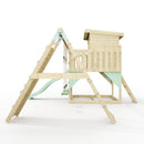 PolarPlay Climbing Platform and Playhouse with Double Swing, Climbing Wall and Slide - Aksel