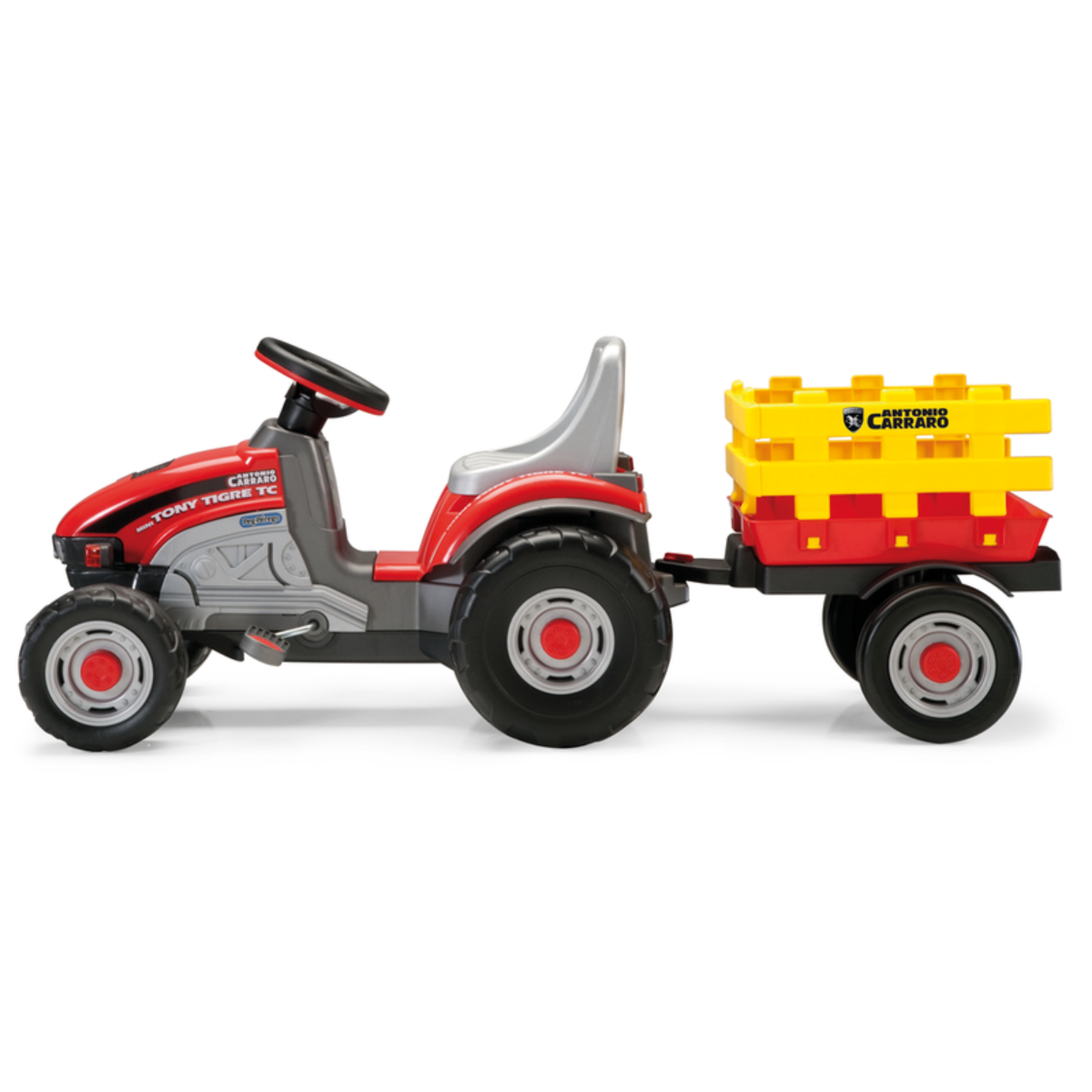 Peg Perego Mini Tony Tiger Pedal Ride On Tractor with Trailer