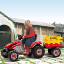 Peg Perego Mini Tony Tiger Pedal Ride On Tractor with Trailer