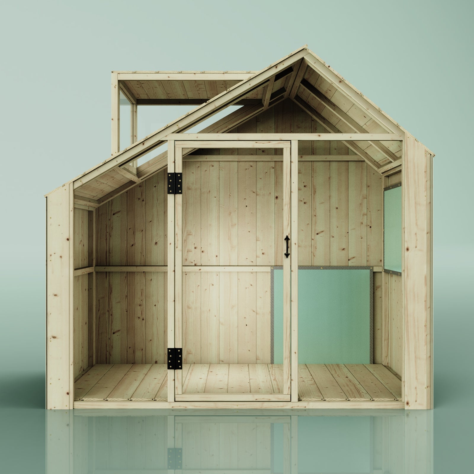 PolarPlay Kids Scandinavian Style Wooden Playhouse - Asta Sage