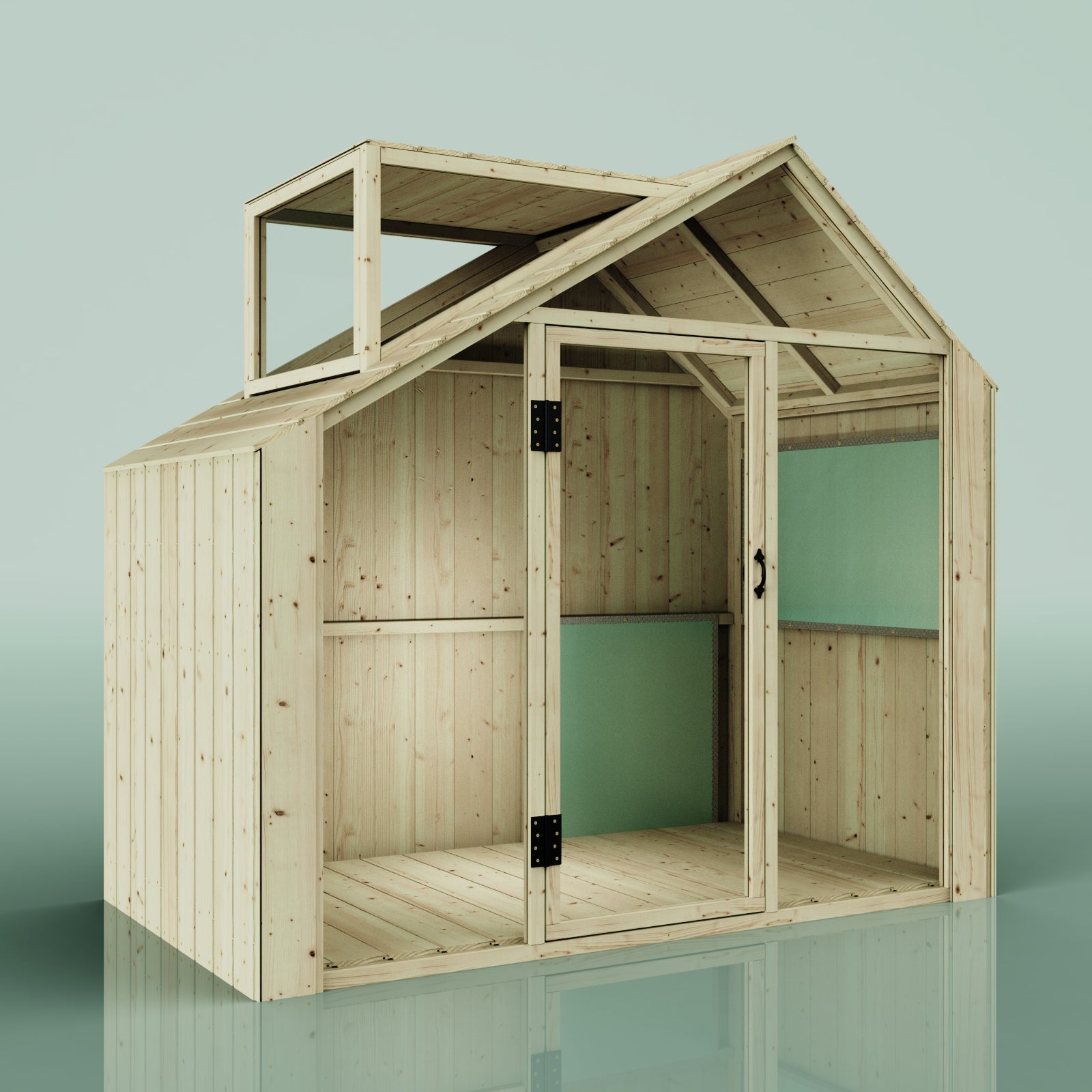 PolarPlay Kids Scandinavian Style Wooden Playhouse - Asta Sage