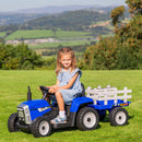 OutdoorToys Kids Electric Ride On Tractor with Trailer
