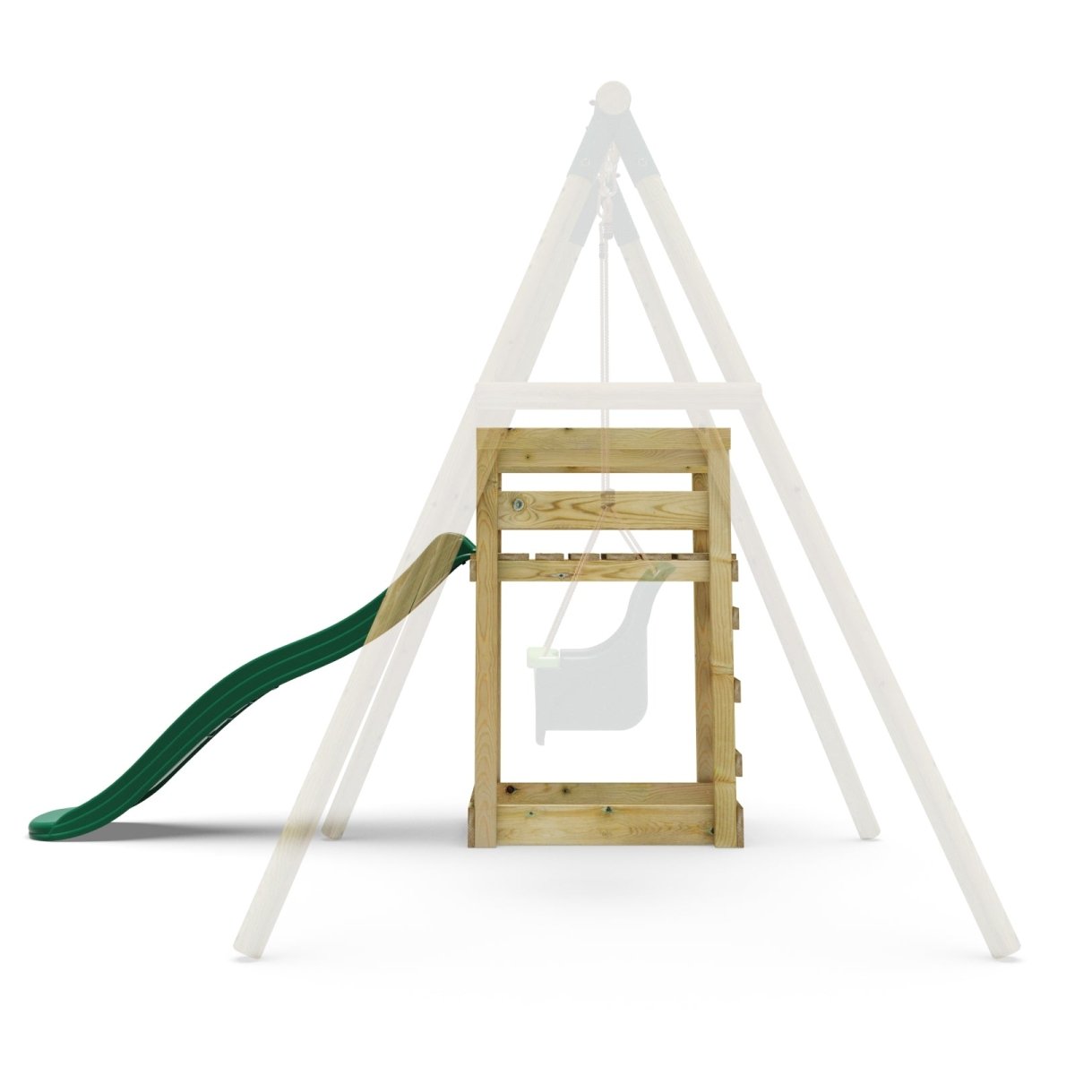 Sliding Platform Set Rebo Add-on Platform & Slide for Garden Swing - Dark Green