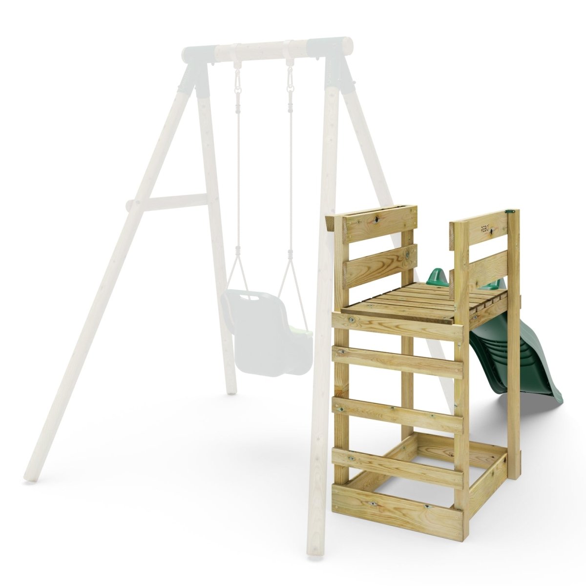 Add - on Wooden Platform with 6FT Slide for Rebo Wooden Garden Swing Sets