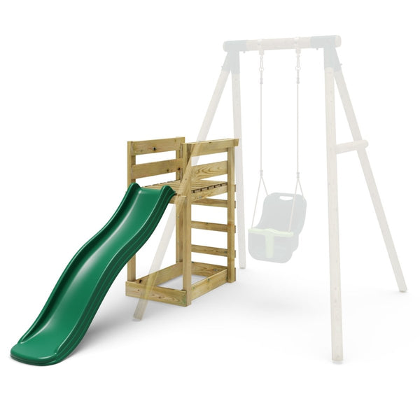 Add - on Wooden Platform with 6FT Slide for Rebo Wooden Garden Swing Sets