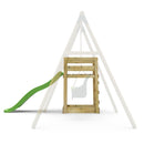 Add - on Wooden Platform with 6FT Slide for Rebo Wooden Garden Swing Sets - Light Green