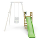 Adventure Pack Add - on Wooden Platform with 6FT Slide for Rebo Swing Sets - Light Green