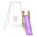 Adventure Pack Add - on Wooden Platform with 6FT Slide for Rebo Swing Sets - Purple