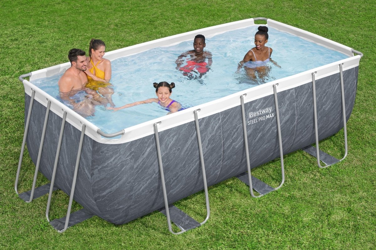 Bestway 13'6ft x 6' 7ft x 48in Power Steel Rattan Pool Set