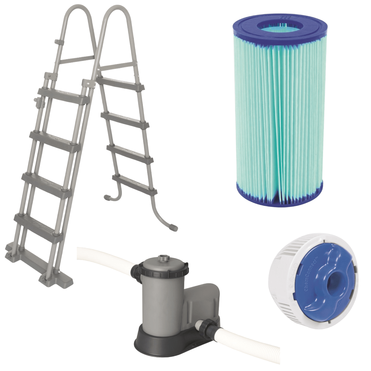 Bestway 18' x 9' x 48” Power Steel Rectangle Pool Set