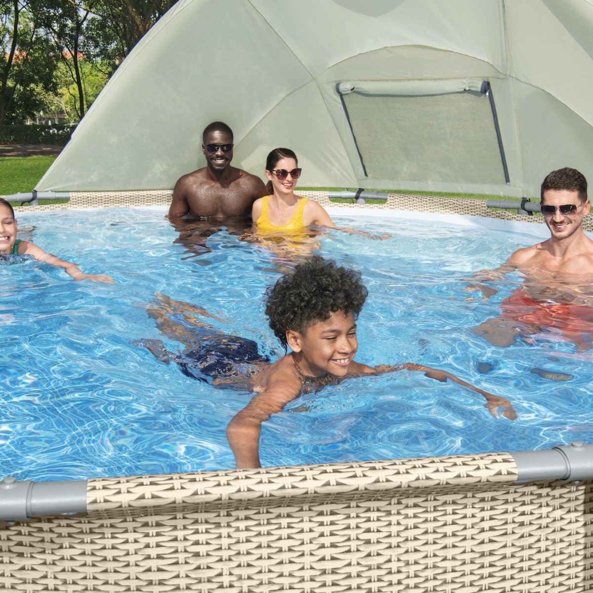 sun tent pool Bestway Above Ground Pool Sun Canopy for Round Pools
