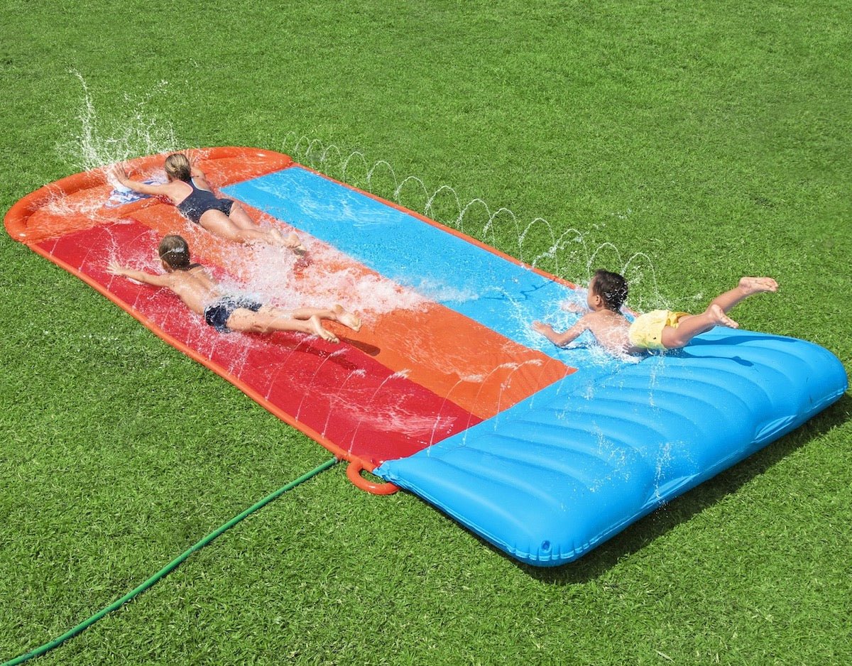 Bestway H2OGO! Triple Water Slide with Tsunami Splash Ramp | OutdoorToys