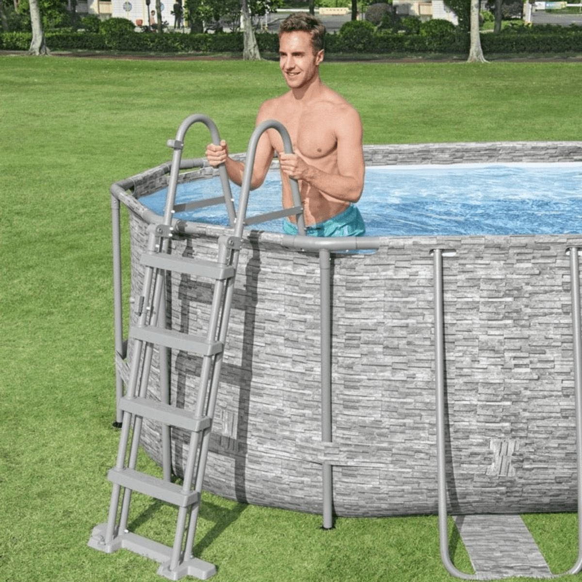 Bestway Power Steel Swim Vista Series 18ft Oval Pool Set