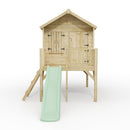 ClassicPlay 5ft Playhouse on Deck with Barn Door and Slide