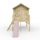ClassicPlay 5ft Playhouse on Deck with Barn Door and Slide