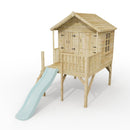 ClassicPlay 5ft Playhouse on Deck with Barn Door and Slide