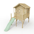 ClassicPlay 5ft Playhouse on Deck with Barn Door and Slide
