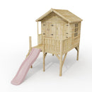 ClassicPlay 5ft Playhouse on Deck with Barn Door and Slide