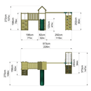 ClassicPlay Double Tower Climbing Frame with Double Swing - Greenhorn