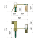 ClassicPlay Double Tower Climbing Frame with Double Swing - Greenhorn