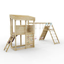 ClassicPlay Outpost XL Lookout Tower with 1.2m Deck, Double Swing, Climbing Wall and Slide