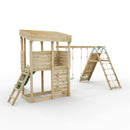 ClassicPlay Outpost XL Lookout Tower with 1.2m Deck, Double Swing, Climbing Wall and Slide