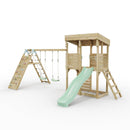 ClassicPlay Outpost XL Lookout Tower with 1.2m Deck, Double Swing, Climbing Wall and Slide