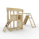 ClassicPlay Outpost XL Lookout Tower with 1.2m Deck, Single Swing, Climbing Wall and Slide