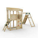 ClassicPlay Outpost XL Lookout Tower with 1.2m Deck, Single Swing, Climbing Wall and Slide