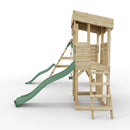 ClassicPlay Outpost XL Lookout Tower with 1.2m Deck, Single Swing, Climbing Wall and Slides