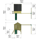 ClassicPlay Premium 5ft Playhouse on Deck with Double Swing and Slide
