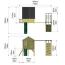 ClassicPlay Premium 5ft Playhouse on Deck with Single Swing, Slide and Climbing Wall