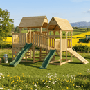 FarmPlay Hayloft and Mini Loft Climbing Frame with Bridge and Slides
