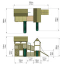 FarmPlay Hayloft and Mini Loft Climbing Frame with Bridge and Slides