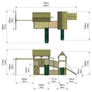 FarmPlay Hayloft and Mini Loft Climbing Frame with Double Swing, Bridge and Slides