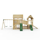 FarmPlay Hayloft and Mini Loft Climbing Frame with Double Swing, Bridge and Slides
