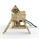FarmPlay Hayloft and Mini Loft Climbing Frame with Double Swing, Climbing Wall, Bridge and Slides