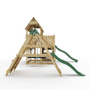 FarmPlay Hayloft Climbing Frame with Double Swing, Climbing Wall with Deck, Lean To and Slides