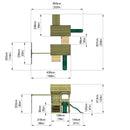 FarmPlay Stable and Mini Loft Climbing Frame with Double Swing, Bridge and Slides